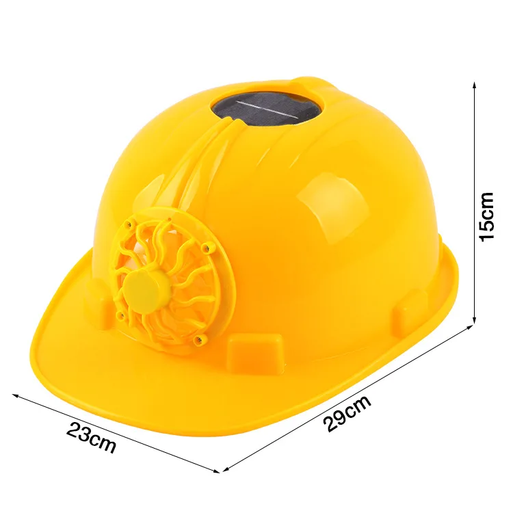 CCGK Yellow Solar Power Safety Helmet Outdoors Working Hard Hat Solar Panel Cooling Fan Construction Workplace Protective Cap (3)