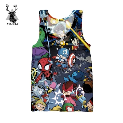 Vest YOJULY лето унисекс жилет X-men 3D Печатный Забавный аниме хип-хоп Harajuku Мужская Женская мода Повседневная Уличная жилетка одежда VE15 - Цвет: Vest