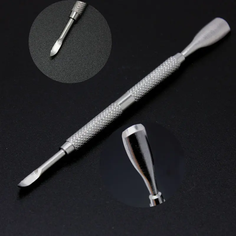 

1pcs Stainless Steel Cuticle Nail Pusher Nail Tools Spoon Remover Manicure Pedicure Care Tool Gel Soak Polish Sacraper Remover