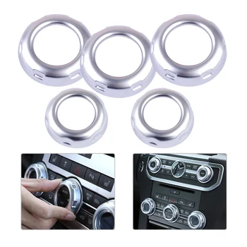 

beler 5Pc Chrome Dashboard Console Switch Button Ring Cover Trim Fit for Land Rover Discovery 4 Range Rover Sport Car Styling