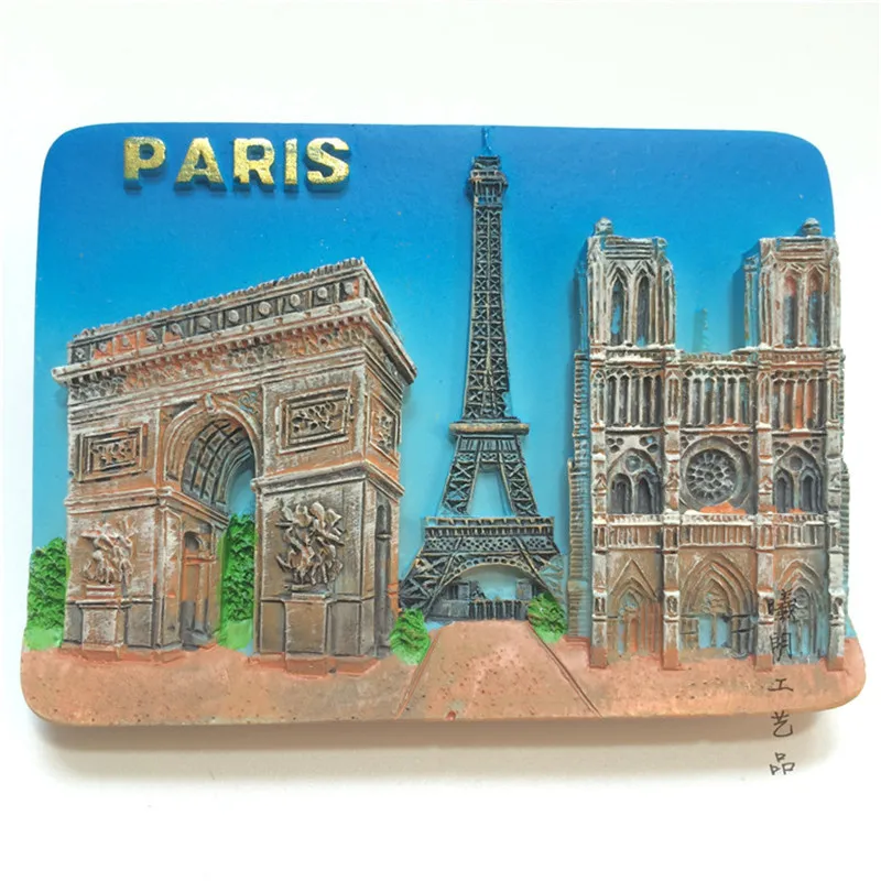 

3D French Paris Building Arc de Triomphe Eiffel Tower Notre Dame de Paris Fridge Refrigerator Magnets Kitchen Magnet Sticker