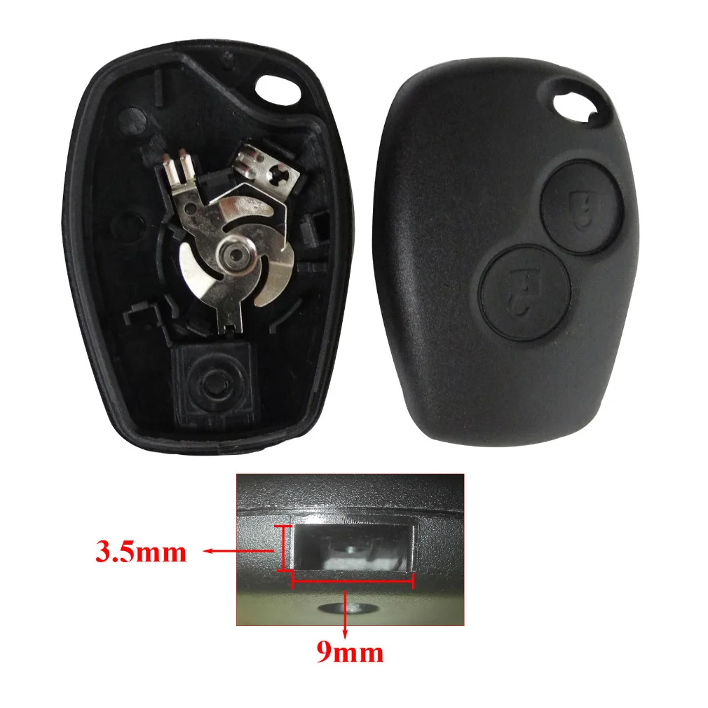 2 Buttons Plastic Black Car Key Shell Remote Fob Cover Car Key Case Replacement Fit for Renault Dacia Modus Clio 3