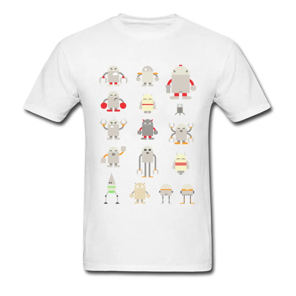 micro-bots Cotton Fabric Men Short Sleeve Tops Shirt Normal Summer/Autumn T Shirt Geek Tee-Shirt New Arrival Round Collar micro-bots white