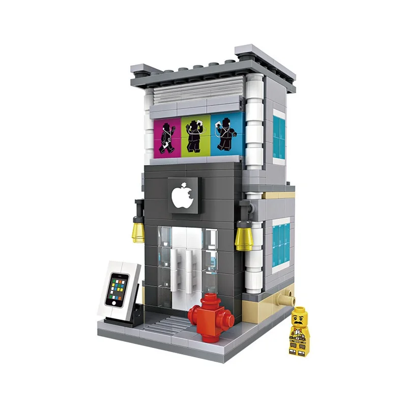 

LOZ Single Sale new Apple Store Street View Architecture Assembly DIY Model Educational Building Blocks Toys for Children 1603