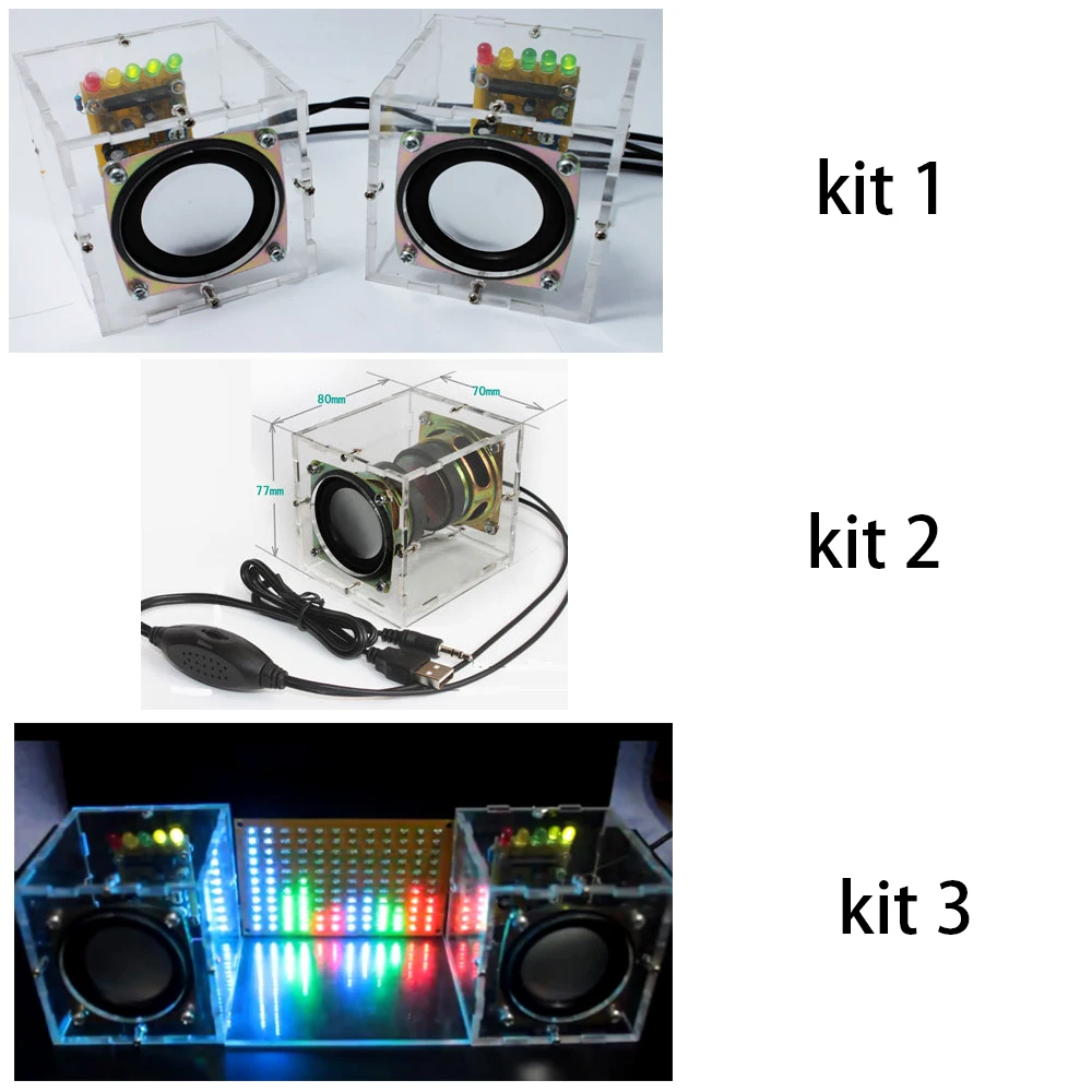 Diy набор динамиков с Чехол 3Wx2 усилитель динамик электронный DIY обучение сварка части сборки