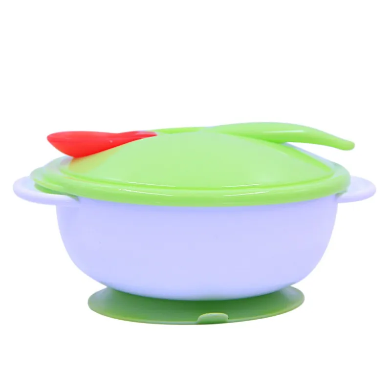 Ребенка кормушки с присоской и Температура зондирования ложка присоски чаши блюд скольжению набор посуды для дет - Цвет: as show