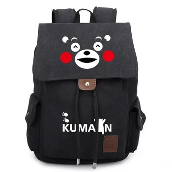 

Japan Anime KUMAMON Mascot Smile Bear Printed Bag Backpack Travel Canvas Book School Men Wo Boy Girls Bag Gift