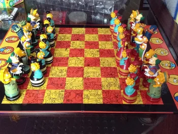 

Colorful Simpson high quality chess set for kids best Birthday gift
