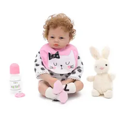 Reborn boneca juguetes 22 "53 см мягкие силиконовые reborn baby куклы для новорожденных девочек малышей подарок для ребенка bebes reborn