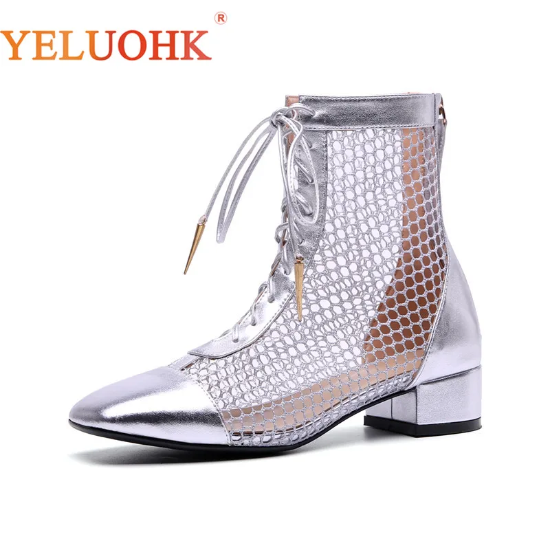 Ankle Cm Calidad Zapatos black Moda Botas De silver Alta Plata High High Black 3 Verano Mujeres 2018 5 Charol v6wF4xqA