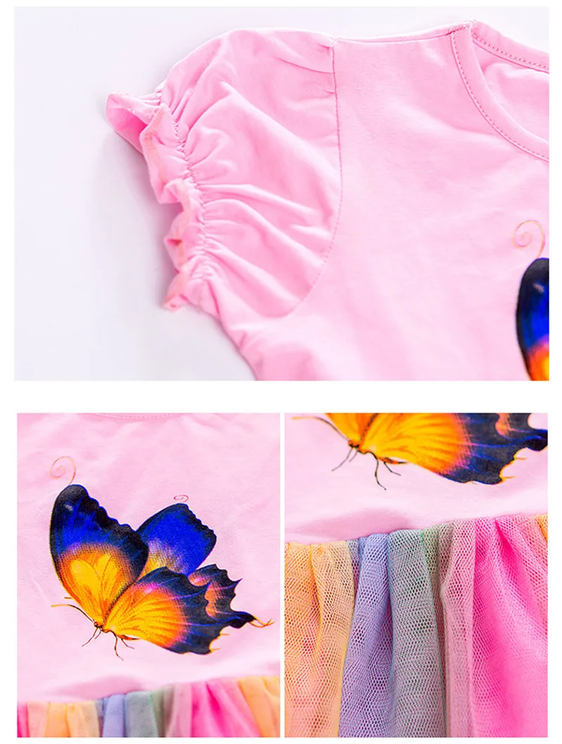 Summer Girls Unicorn Dress Children Rainbow Butterfly Princess Birthday Party Dress Kids Wedding Carnival Dresses Baby Vestidos (7)