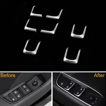 7x Car Interior Door Window Switch Lift Button Cover Trim sticker Fit For Audi A1 A3 A4 A6 C7 Q3 Q5