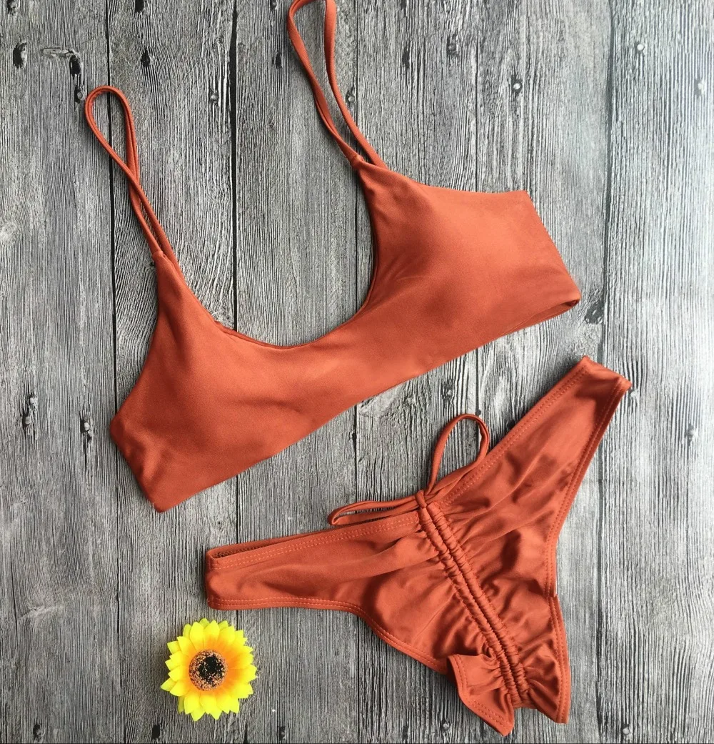 Push Up Velvet Micro Bikini 2018 Sexy Swimwear Women Swimsuit Patchwork 