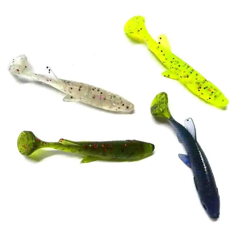 Lot 20pcs Artificial Plastic Soft Fishing Lure 5.5g/7cm Silicone Tiddler Swim Bait 4 Colors | Спорт и развлечения