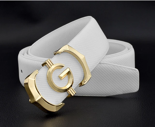 High Quality K Letter Smooth Buckle Men Designer Belts Luxury Famous Brand  Full Grain Leather 3.3cm Casual Ceinture Homme