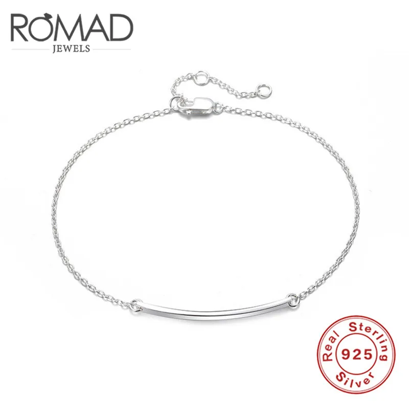 

ROMAD 925 Sterling Silver Charm Bracelets For Women Romantic Chain Bangles Jewelry Simple & Elegant Fine Accessories Gifts R4