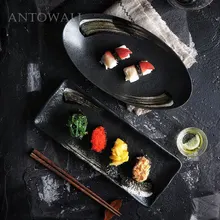 Тарелка antowall в японском стиле для рыбы большая керамическая