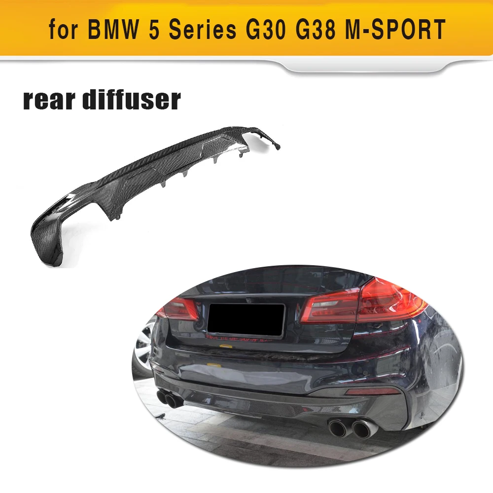 

For G30 Car Rear Bumper Diffuser Lip for BMW G30 540i M Sport Sedan 4 Door 2017 2018 2019 Carbon Fiber Rear Diffuser