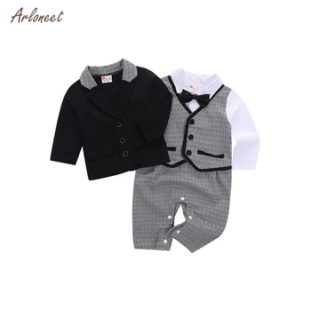 

ARLONEET 2019 baby boy clothes Baby infant jumpsuit cotton Kids Boys Clothes Children Gentleman Clothing Sets christmas clothes