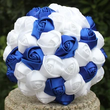 Свадебные цветы красное вино синее Королевское для подружки невесты Свадебные букеты Искусственные розы свадебный букет