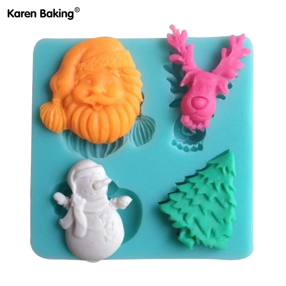 1PCS Santa Claus Chocolate Candy Jello 3D Silicone Mold Mould Cake Tools Bakeware Sugar Craft Soap -C034 | Дом и сад