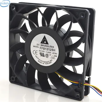 

Original Industrial Fans For FFB1212SH 12025 12cm 120*120*25mm DC12V 1.24A 3 Pin 4Wires Server Inverter Case Axial Cooler