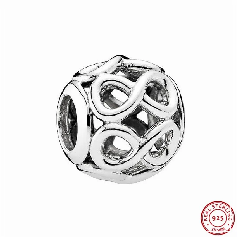 

Multiple Linked Infinite Shine Openwork Charm Beads for Women Jewelry Making DIY Fit PANDORA Charms Silver 925 Original FL389