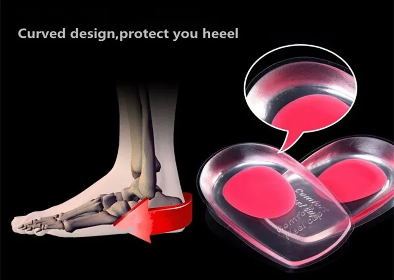 feet care tool Silicone Heel Cup Feet Care Heel Increased Insoles