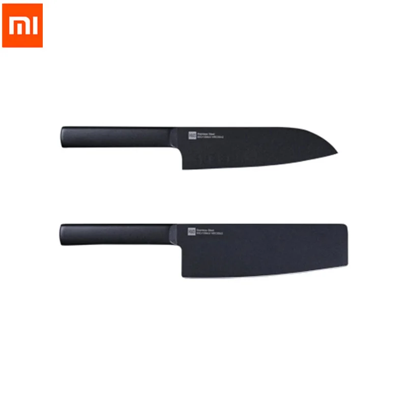 

2Pcs Original Xiaomi Huohou Cool Black Kitchen Non-Stick Knife Stainless Steel Knife Set 307mm Slicing Knife +298mm Chef Knife