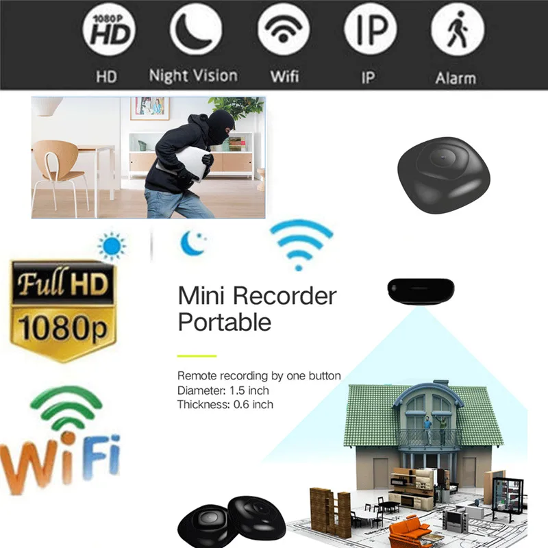 

1080P Wireless Mini WIFI IP Camera HD Smart Home Security Camera Night Vision Protect Your Home Security