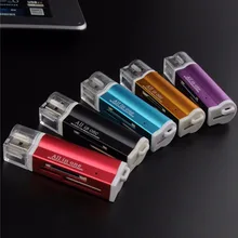 100 piece/lot All in 1 USB 2.0 Multi Memory Card Reader Adapter for TF T-Flash MMC M2 Micro SD Mini SD MS-Pro SDHC Memory Stick