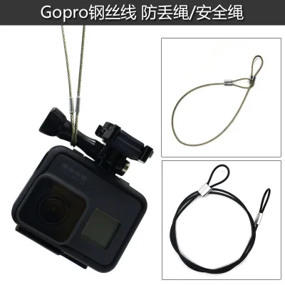 

For Go Pro Accessories 60cm Stainless Steel Lanyard Tether for GoPro HERO5 4 Session GoPro Hero 6 Black HERO 5 4 3+3 2