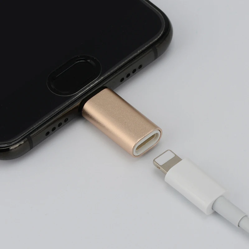 For Lightning Female to Type-C USB-C Male Charger Cable Adapter Charging Type-C Aluminium Alloy Converter For Xiaomi Huawei Vivo