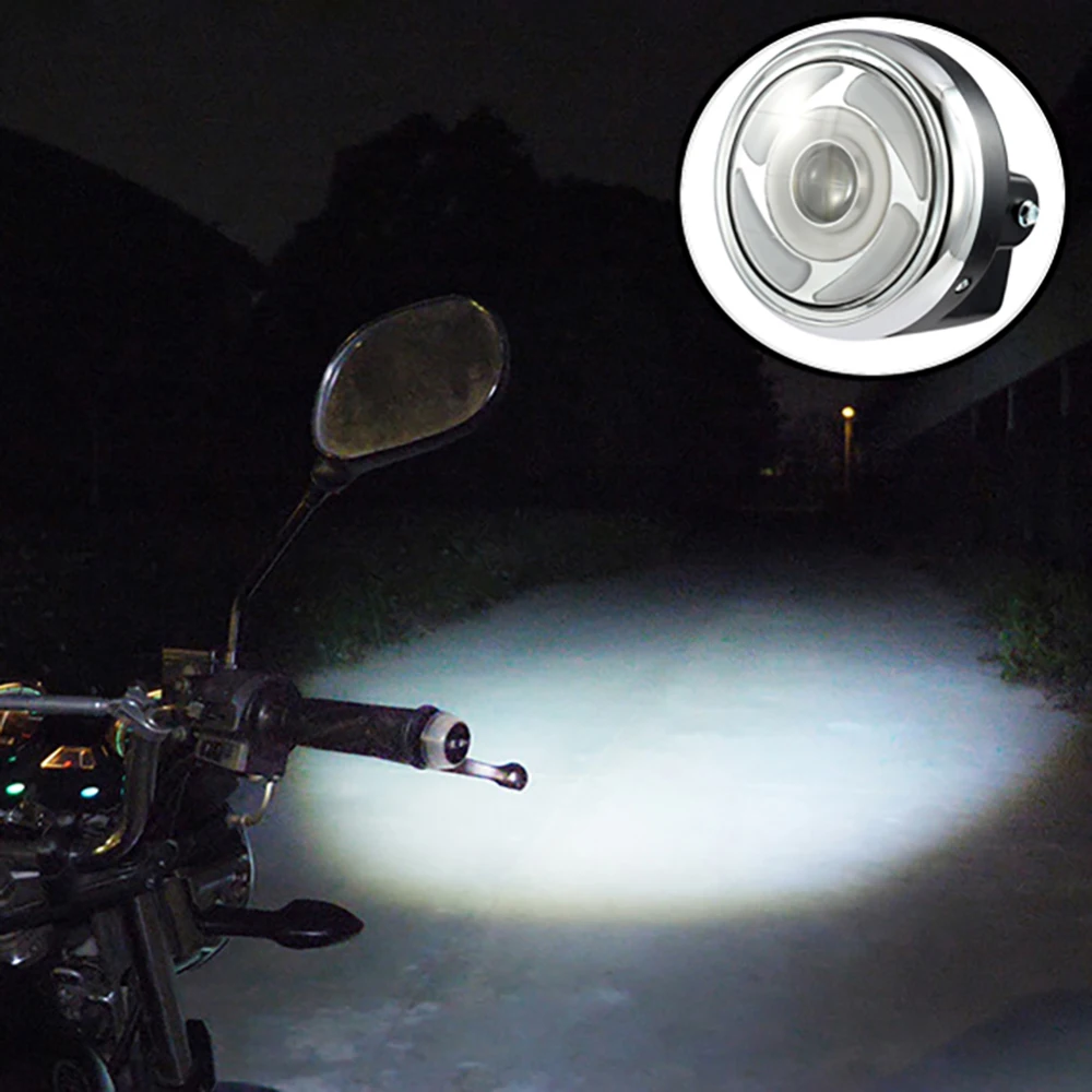 

1 pcs 30W Motorcycle Off-road Vehicle Angel Eye Modified LED Headlight 12-80V Round Cars Running Lights