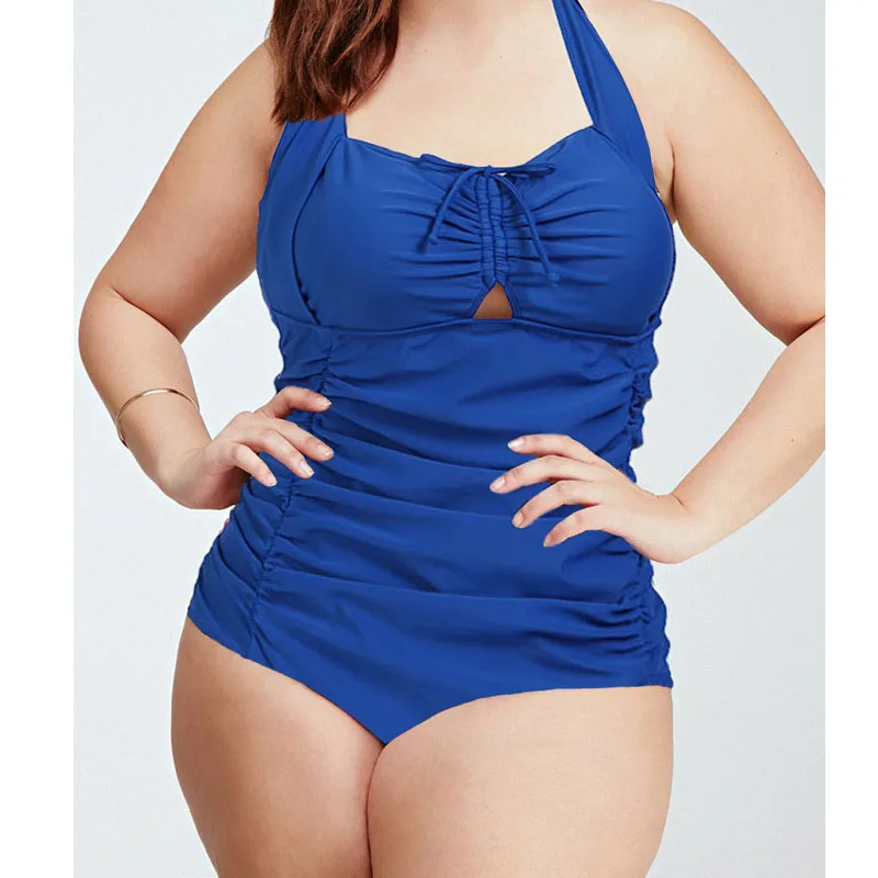 Sd376 16女性ビキニ人気のプラスサイズ小太り女性水着ワンピース固体女性水着3色レッドブルーブラック One Pieces Aliexpress