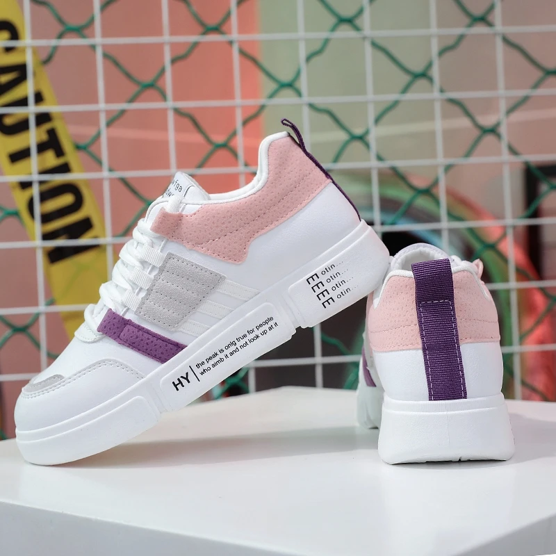 up Mujer Respirant Marche Zapatillas Femmes blue En Lady Cuir Lace Mode Automne pink Plat Aux3 Casual Black Chaussures Sneakers De 6q8BC