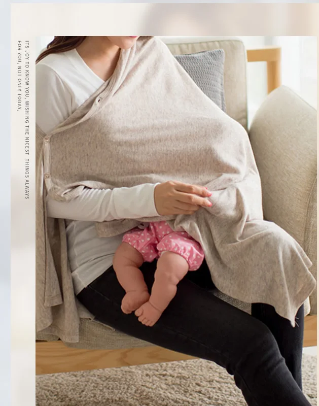 Beli Lembut dan Bernapas Menyusui Cover Bayi Kursi Mobil dan Kereta Dorong Pelindung Kanopi Kebesaran T Shirt Elastis Poncho Selendang