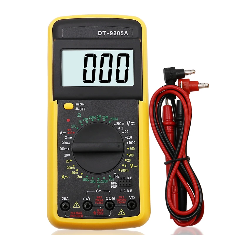 DT9205A ЖК-дисплей Дисплей профессиональный электрический ручной метр тестер