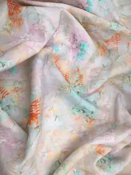 

High-quality flax fabric Advanced Customized Brand tissu Summer high-grade gown, dress and cheongsam patchwork