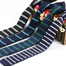 Популярные регулируемые Вязаные Галстуки 6 см тонкие полосатые галстуки для мальчиков из полиэстера мужские подарки свадебные галстуки