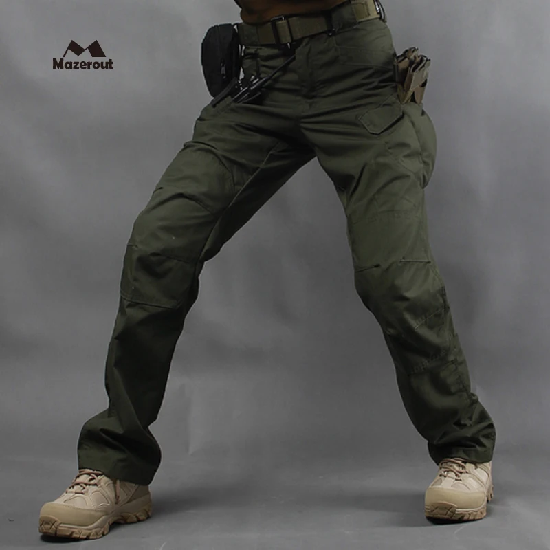 MAZEROUT 2017 Man New Tactical Teflon Miltary Waterproof Fishing Outdoor Army Pants Combat Trekking Training Trousers 3XL P5