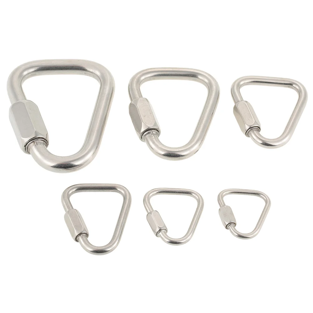 DELSWIN Triangle Carabiner Quick Links – 2.9 Inch Stainless Steel, 1700 Lb Capacity, 2 Pack