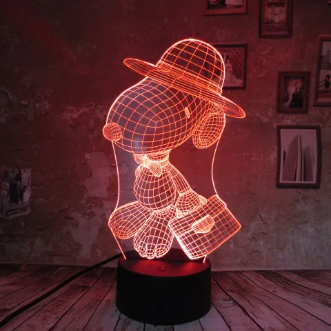 Креативный подарок Snoopy 3D ночник 7 цветов градиентный светодиодный сенсорный