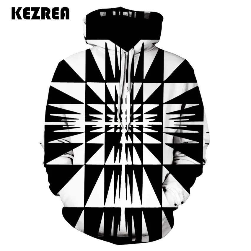 Geometric Vortex Printed Hoodies Men 3d Hoodies Black Sweatshirts Boy Jackets Pullover Fashion Tracksuits Streetwear Out Coat