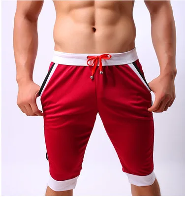 Высокое качество мужские шорты для улицы летние тонкие обтягивающие Спорт Бег Фитнес пляжные шорты, брюки Jogger тренировочные штаны - Цвет: Красный