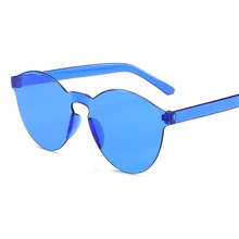 Бескаркасные Соединенные прозрачные очки, солнцезащитные очки для женщин, яркие цвета, цельные морские очки, красные