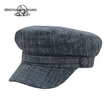 Женская шапка, кепка в стиле милитари, весенне-осенняя льняная восьмиугольная однотонная бейсболка на плоской подошве, армейские кепки, молодежная Студенческая шляпа, женская