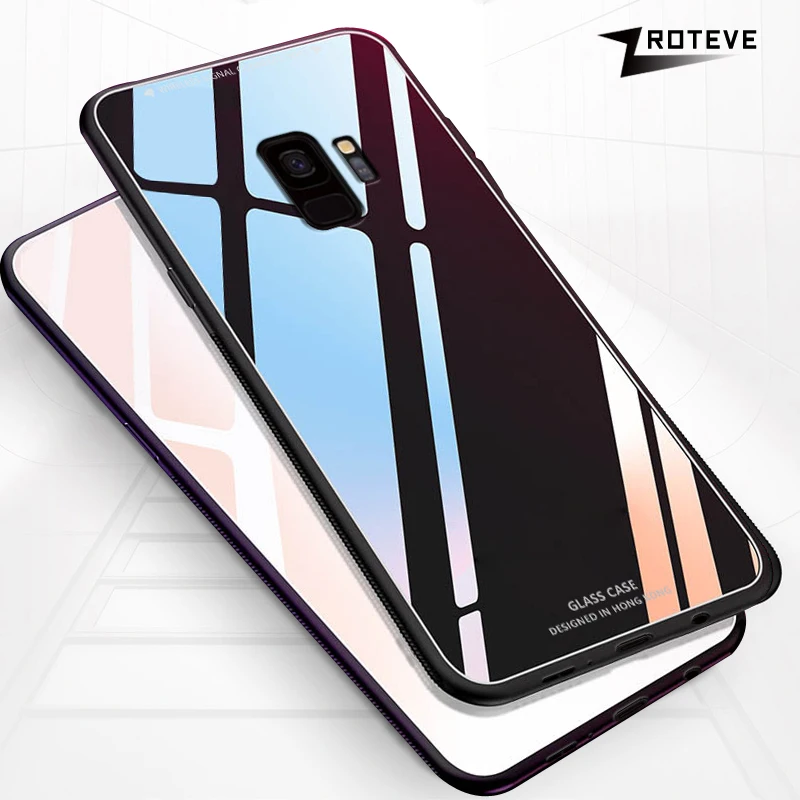 

ZROTEVE Coque For Samsung Galaxy A8 A6 Plus 2018 Glass Case A6S Tempered Glass Cover For Samsung Galaxy A5 A7 A9 A9S 2018 Cases