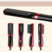 Королевство Электрический быстрый нагрев выпрямитель для волос утюг щетка прически прямее гребень керамическая цифровой стиль Салон расческа