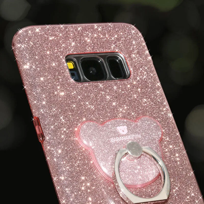 LEANONUS Glitter Bling Cover For Samsung Galaxy S8 Plus Case 3 in 1 Shockproof PC Hard Covers Cases for Coque |